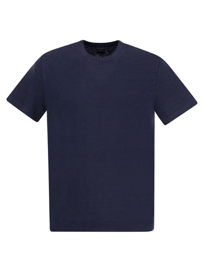 Fedeli Exreme - Linen Flex T-shirt In Blue