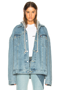 vetements hooded denim jacket