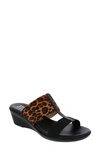 Italian Shoemakers Sadey Wedge Sandal In Leopard