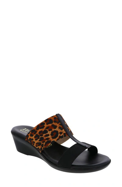 Italian Shoemakers Sadey Wedge Sandal In Leopard