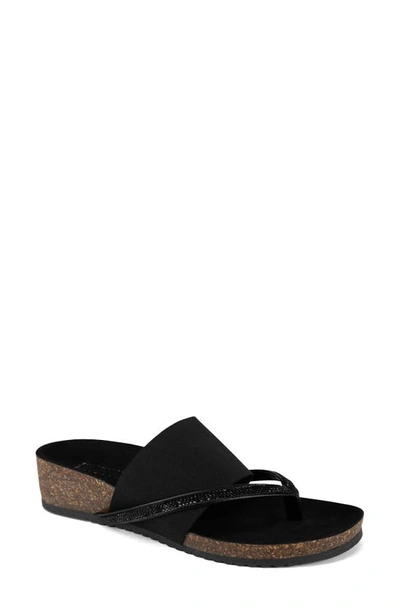 Italian Shoemakers Ziona Wedge Sandal In Black