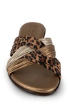 Italian Shoemakers Saylor Criss-cross Strap Wedge Sandal In Leopard Multi