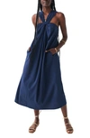 Faherty Bay Twist Seersucker Dress In Navy