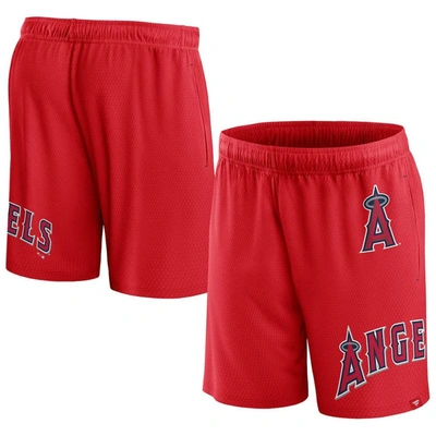 Fanatics Branded  Red Los Angeles Angels Clincher Mesh Shorts