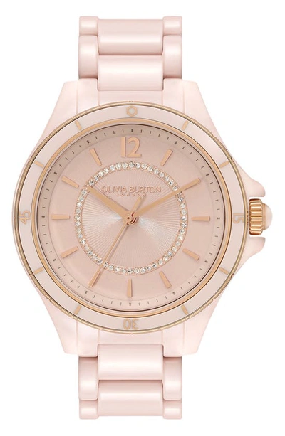Olivia Burton Women's Sport Luxe Ceramic Bracelet Watch 36mm In Pink