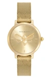 Olivia Burton Signature Bees Mesh Strap Watch, 28mm In Gold