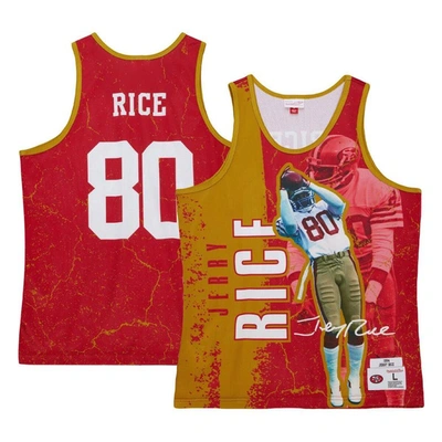 Mitchell & Ness Jerry Rice Scarlet San Francisco 49ers 1994 Player Burst Tank Top