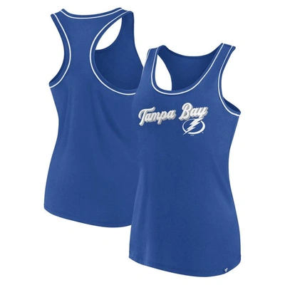 Fanatics Branded Royal Tampa Bay Lightning Wordmark Logo Racerback Scoop Neck Tank Top