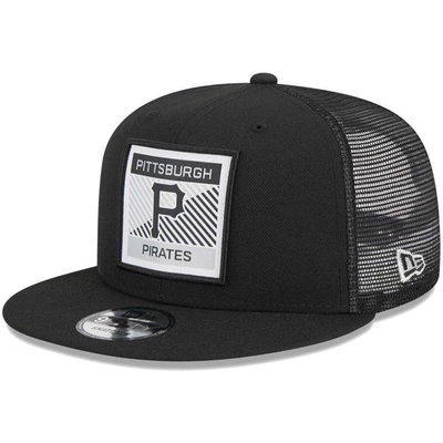 New Era Black Pittsburgh Pirates Scratch Squared Trucker 9fifty Snapback Hat