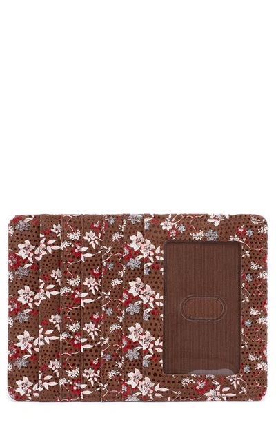 Hobo Euro Slide Leather Credit Card Case In Ditzy Floral