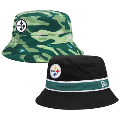 New Era Black Pittsburgh Steelers Reversible Bucket Hat