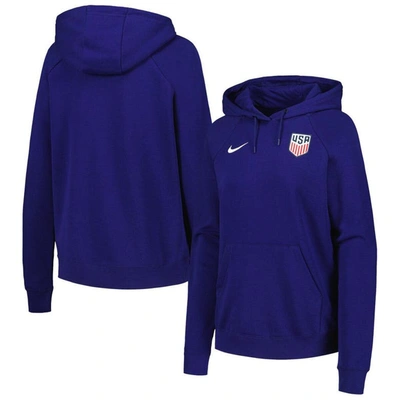 Nike Navy Usmnt Essential Raglan Pullover Hoodie In Blue