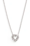 Roberto Coin 'tiny Treasures' Diamond Heart Pendant Necklace In White