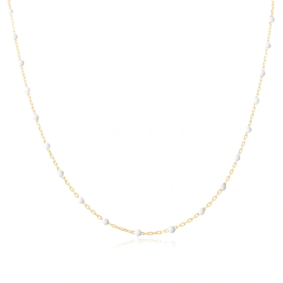The Lovery White Bead Necklace In Gold