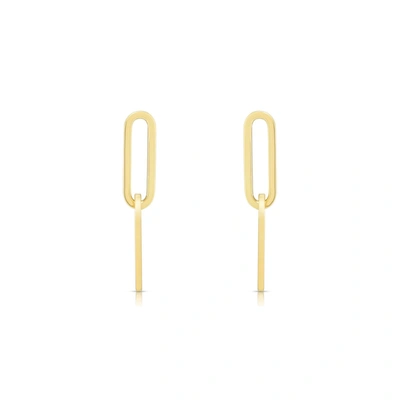 The Lovery Double Link Paperclip Drop Earrings In Gold