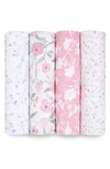 Aden + Anais 4-pack Classic Swaddling Cloths In Ma Fleur