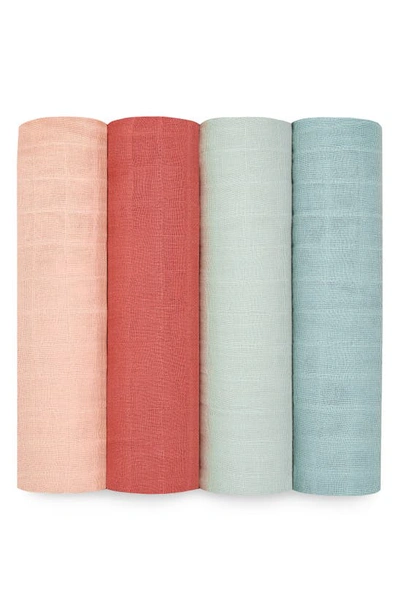 Aden + Anais Assorted 4-pack Organic Cotton Muslin Swaddling Cloths In Mother Earth Organic