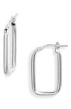 Argento Vivo Sterling Silver Oval Hoop Earrings In Silver