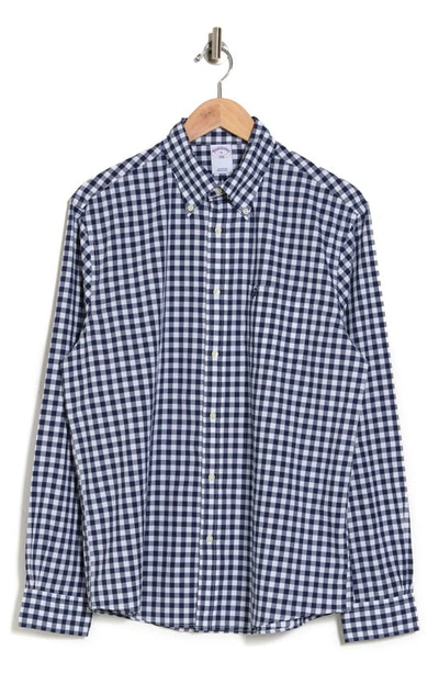 Brooks Brothers Gingham Button-down Shirt In Blue/ White Gingham