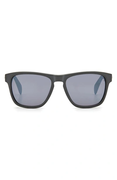 Rag & Bone 56mm Rectangle Sunglasses In Matte Grey / Silver Mirror