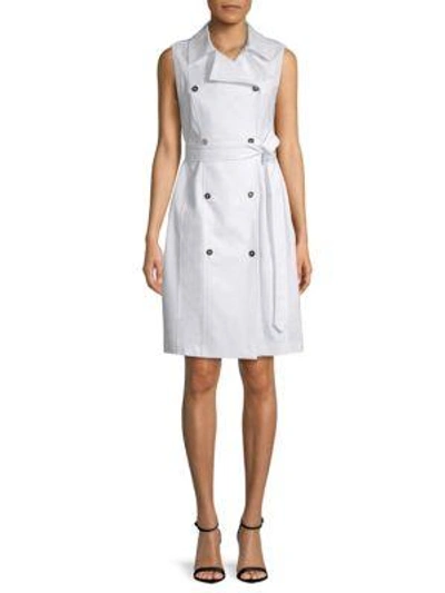 Calvin Klein Sleeveless Trench Dress In White