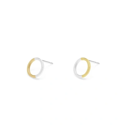 Myia Bonner Two-tone 9k Yellow Gold & Silver Mini Circle Stud Earrings