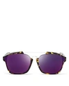 Dior Abstract Square Mirrored Sunglasses, 58mm In Havana/pink Mirror