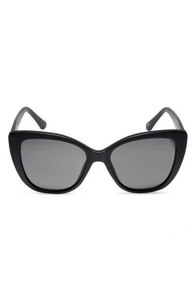 Diff 54mm Square Sunglasses In Matte Black Grey Lens