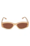 Diff 55mm Kai Slim Sunglasses In Milky Nude / Brown Lens.