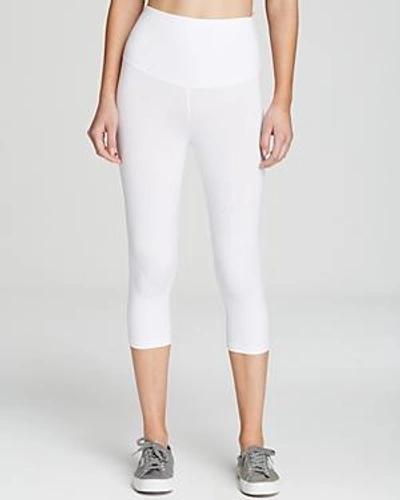 Yummie 'talia' Compact Cotton Blend Capris In White