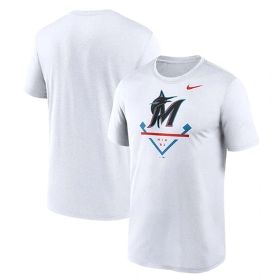Nike Men's  White Miami Marlins Big And Tall Icon Legend Performance T-shirt