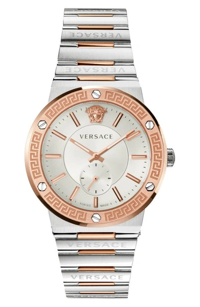 Versace Women's Swiss Greca Logo Two Tone Bracelet Watch 41mm