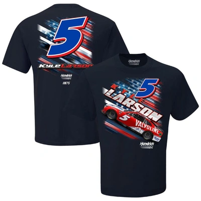 Hendrick Motorsports Team Collection Navy Kyle Larson 2023 #5 Valvoline Patriotic T-shirt