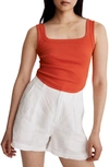 Madewell The Tailored Sleekhold Crop Tank In Bright Poppy