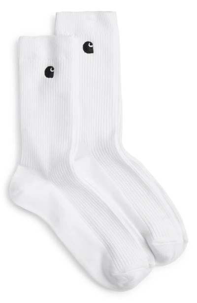 Carhartt Madison 2-pack Crew Socks In White Black