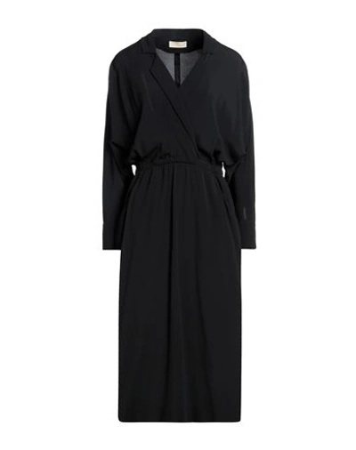 Momoní Woman Midi Dress Black Size 4 Acetate, Silk
