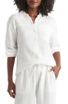 Splendid Kit Cotton Gauze Button-front Shirt In White