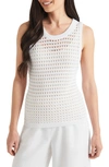 Splendid Asher Open Pointelle Sweater Tank Top In White