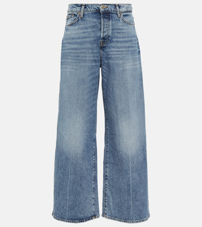 7 For All Mankind Zoey High-rise Wide-leg Jeans In Blue