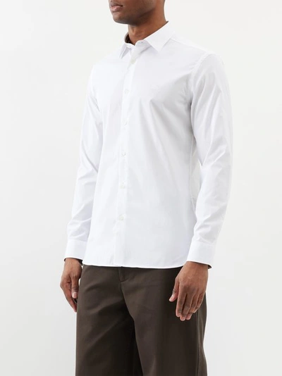 Burberry Ekd Stretch Cotton Shirt In White