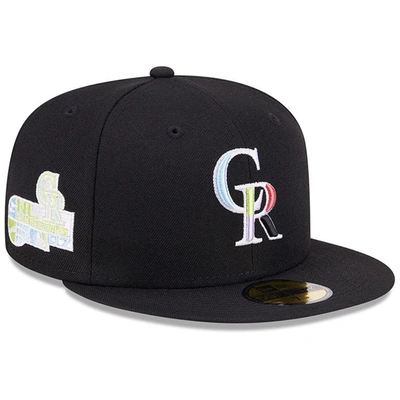 New Era Black Colorado Rockies Multi-color Pack 59fifty Fitted Hat