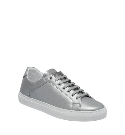 Mcm Men's Low Top Trainers In Monogrammed Leather In Sv