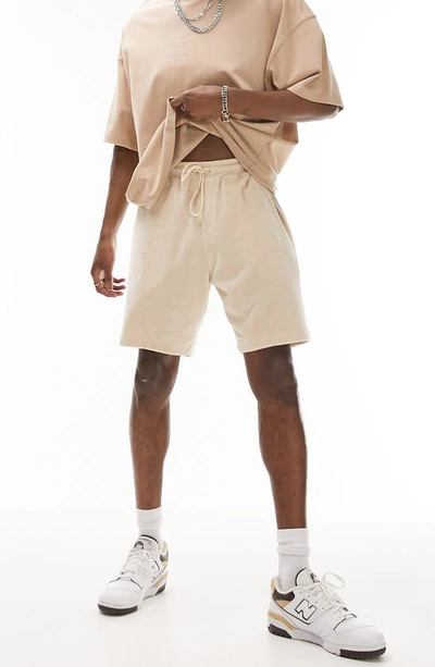 Topman Terrycloth Shorts In Stone-neutral
