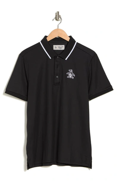 Original Penguin Earl Tipped Polo In Caviar