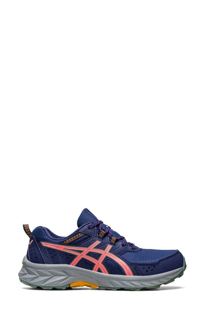Asics Gel-venture 6 Womens Workout Lifestyle Running Shoes In Indigo Blue/ Papaya