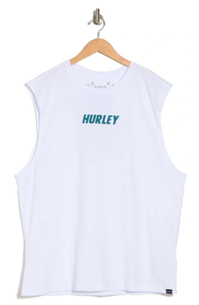Hurley Everyday Explore Cotton Graphic Tank Top In White