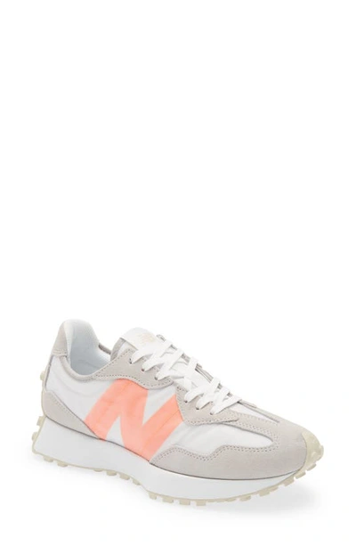 New Balance 327 Sneaker In Rain Cloud/ Vibrant Orange