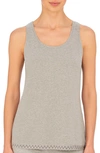 Natori Bliss Cotton Tank In Light Grey Heather