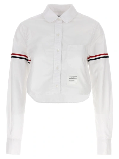Thom Browne Rwb Cropped Shirt Shirt, Blouse White