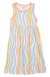 Harper Canyon Kids' Print Tank Dress In Pink- Yellow Gouache Stripes